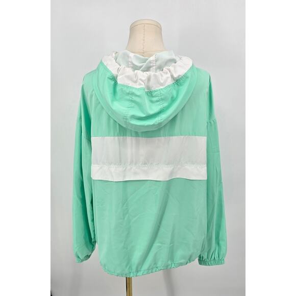 Main Strip Mint & White Half-Zip Windbreaker | Size M - Picture 3 of 6